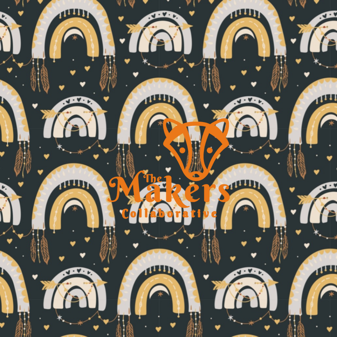 Feather Rainbows- Black Background | The Makers Collaborative